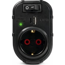 Esmo Home Yeni Tekli Akım Korumalı 5V 2,4A USB ve Type-C ile Hızlı Şarj, Anahtarlı Topraklı Priz, Sürekli Koruma, 16A 250V, Max 3500W Aşırı Yük Koruması
