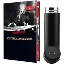 Esmo Home 2026 Atatürk Ciltli Ajanda ve Dereceli Termos