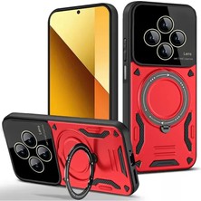 Ronanna Newface Xiaomi Redmi 14C Kılıf Joy Lens Standlı Kapak - Kırmızı