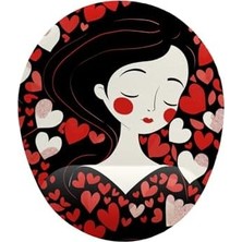 Esmo Home Kız ve Kalp Desenli Bilek Destekli Mouse Pad
