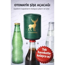 ShinyTouch Otomatik Şişe Açacağı-Premium Kalite (Soda, Kola Gibi Şişesi Gibi Metal Kapaklı Tüm Şişeler Için)