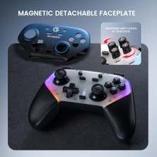 Esmo Home Super Gaming Controller For Pc/switch/ios/, Hall Effect Stick & Trigger, Rubberized Grips, Rgb Lighting, Swappable Abxy, Detachable Faceplate, 1000MAH With Charging