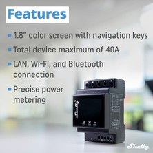 Esmo Home Pro 4pm | Wlan, Lan ve Bluetooth 4 Kanallı Röle Şalteri, Tüketim Ölçümü ile – 40 A | Dın Ray Şapka Rayı | Alexa ve ile Uyumlu | Ios Uygulaması | Cihazlardan Uzaktan Kumanda