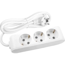 Esmo Home 2 Metre Topraklı Grup Priz – 3’lü Çoklu Priz, 250V 16A 2p+E, Yüksek Akım Dayanımı, Alev Geciktirici Gövde, Çocuk Korumalı Emniyet Sistemi, Ev ve Ofis Kullanımına Uygun, Beyaz