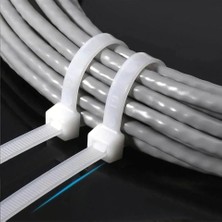 Esmo Home Plastik Cırt Kelepçe, Kablo Bağı Seti, Beyaz, 2.5 x 150 Mm, 100 Adet, Kendinden Kilitlemeli Dayanıklı Naylon Kelepçe, Ev, Ofis ve Endüstriyel Düzenleme Için (Beyaz)