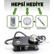Puffstore Işıklı Portatif Masa Üstü Nargile Takımı Rgb LED Kumandalı | Seyahat Nargilesi Kamp Nargilesi Taşınabilir Nargile Seti
