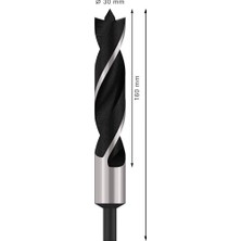 Esmo Home Professional 1 x Silindir Şaftlı Spiral Ahşap Matkap Ucu (Ahşap Için, 30 Mm, Şaft 13 Mm, Matkap Aksesuarı)
