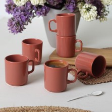 Esmo Home Kızıl Kahve Formart Kupa 8 cm 6 Adet 607
