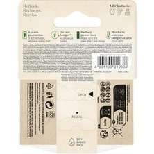 Esmo Home Recyko 1300 Aa Kalem Ni-Mh Şarjlı Pil, 1.2 Volt, 2'li Kart