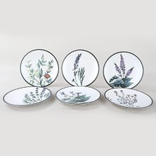 Esmo Home Çiçek Bahçesi Pasta Tabağı 20 cm 6 Adet - 18938-39-40-41-42-43
