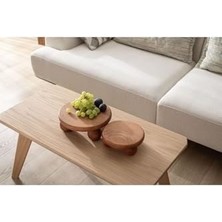 Esmo Home Halohope 2'li Set El Yapımı Ahşap Top Ayaklı Sunum Standı Tabağı Tahtası Kaliteli Dekoratif Sunumluk