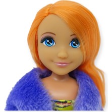 Ronanna Moda Ikonu Bebek Figür 13 cm  - Turuncu Saçlı Neon Şıklık (Lisinya)