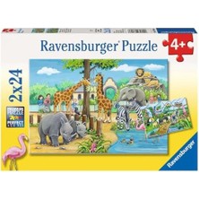 Esmo Home 2X24 Parça Puzzle Zoo Renkli 3+