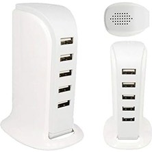 Esmo Home 11061 5 Kanal 5 Volt - 4 Amper - 20 Watt Multıplexer PM-11061 USB Güç Istasyonu Aşırı Akım, Kısa Devre ve Yüksek Gerilim Korumalı Tüm USB Şarj Desteğili Mobil Cihazlar