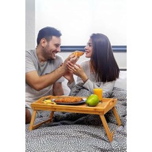 Esmo Home Life Katlanır Ayaklı Portatif Bambu Yatak Koltuk Piknik Keyif Tepsisi MIT1142