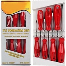 Esmo Home ETS-007 Manyetik Uçlu 7 Li Tornavida Seti Kırmızı 1410