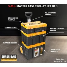 Esmo Home Super-Bag S-M-L 3'lü Set Tekerlekli Alet Taşıma Çantası,
