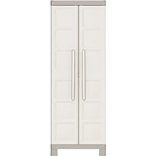 Esmo Home Kiss Excellence Plastik Dolap/süpürge Dolabı, Utility, Gxdxy: 65X45X182CM, Bej/boz Kahverengi, 3 Ayarlanabilir Raf Dahil