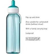 Esmo Home – Pipetli Içecek Şişesi Campus Flip-Up 500 ml Pembe – Çocuklar Için Pipetli Su Şişesi – Gazlı Asitlere Uygundur – Sızdırmaz