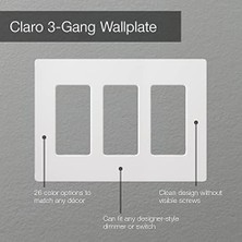 Esmo Home Lutron Claro 3 Gang Dekoratör/rocker Duvar Plakası, Parlak, Kahverengi (1'li Paket) | Cw-3-Br