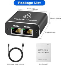 Esmo Home 1 Gigabit Ethernet Anahtarı 2 Bağlantı Noktalı 1000MBPS, 1 Ila 2 Ethernet Splitter, Lan Ağ Anahtarı 1-2 Gigabit Ağ Bölücü, Bilgisayar, Hub, Anahtar, Yönlendirici ZR861