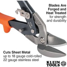 Esmo Home 2401R Sağ Kesme Ofset Snips, Hassas Sac Kesme Için Dövme Bıçaklı Havacılık Kalay Snips
