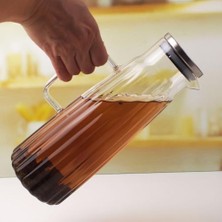 Esmo Home Metal Kapaklı Borosilikat Cam Yağdanlık ve Sürahi | 1000ML (11X26CM) Çok Amaçlı Içecek ve Sıvı Gıda Saklama