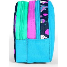 Esmo Home Lacivert Pembe Kedili Iki Bölmeli Kalem Çantası - Kız Çocuk