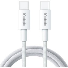 Esmo Home CA-2770 60W USB C To USB C Şarj ve Data Kablosu Beyaz 1.2 M