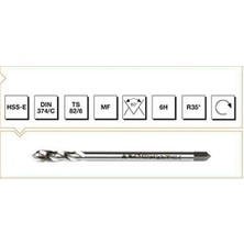 Esmo Home Mte Makina Takım Dın 374/C Metrik Ince Vidalı Helis Kanallı Makina Kılavuzu M16X1- B00105790680
