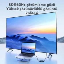 Esmo Home 1mt E-Marker Çip Thunderbolt Usb4.0 Pd 240W Şarj Kablosu 8k 60hZ Görüntü Aktarım 40GBPS