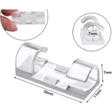 Esmo Home 20 Adet Yapışkanlı Kablo Sabitleyici Şeffaf Klips