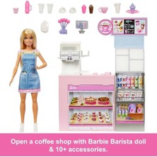 Esmo Home 'nin Kahve Dükkanı 'nin Kahve Dükkanı Oyun Seti Sarışın Barista, Kahve Makinesi ve 10'dan Fazla Aksesuar HXN94