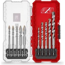 Esmo Home Orijinal S-Case 10 Parça Matkap Ucu Seti (Takım Çeliğinden Üretilmiştir, Özel Taşlanmış Plaka, Merkezleme Ucu, Çift Helis, E 6.3 Sap, Saklama Kutusu Dahil) - 49051410