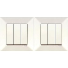 Esmo Home Meridian Krem Üçlü Anahtar (2 Paketi)