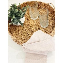 Esmo Home Deconox 3'lü Rustik El Yapımı ve Doğal Yuvarlak Hasır Kulplu Tepsi Seti, 3'lü Hasır Yuvarlak Kulplu Tepsi Seti, Rattan 3 Boy Tepsi (38 * 6cm-34 * 6cm-30 * 24 * 6cm)