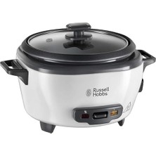 Esmo Home Russell Hobbs Orta Boy Pirinç Pişirici, Paslanmaz Çelik/beyaz, Yapışmaz Kaplama, Bulaşık Makinesinde Yıkanabilir, 300 Watt) 27030-56, Bir Seferde 6 Porsiyon (Porsiyon Başına 200 Grama Kadar)