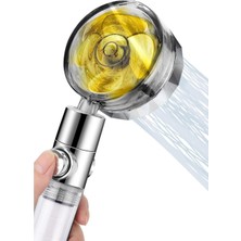 Esmo Home Turbo LED Işıklı Duş Başlığı Pervaneli Filtreli Su Tasarruflu Duş Başlıgı Turbo El Duşu Banyo Fiskiyesi LED Işıklı Lüks Duş Başlığı