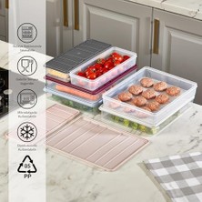 Esmo Home Selka Home - Nora 2'li 2.5 Litre Büyük Boy Açık Gri Saklama Kabı