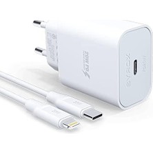 Esmo Home PD20L Şarj Aleti 3.0A PD20W Type-C To Lightning Kablo Set Beyaz