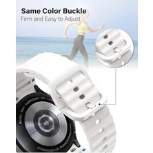 Esmo Home - ile Uyumlu Gt Gt2 Gt3 Gt4 42MM/HONOR 2 20MM Kordon Dekoratif Örgü Çizgili Spor Silikon Kayış - Beyaz
