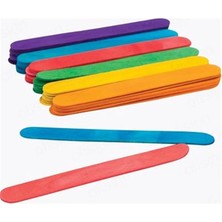 Yenibağ Adet Renkli Ahşap Büyük Geniş Dil Çubuğu Abeslang Dondurma Dil Basma Çubuğu Renkli