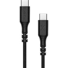Yenibağ To Type-C ile Uyumlu iPhone ve Samsung ile Uyumlu Hızlı Şarj ve Data Kablosu 200 cm Hasır Örgülü (Siyah)