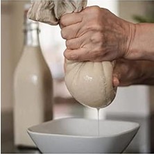 Esmo Home Bitkisel Süt Torbası Organik Yoğurt Süzme Kesesi Yıkanabilir Keten Kese Natural Tekstil Sütbezi