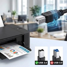 Esmo Home USB To Usb-B Yazıcı Tarayıcı Printer Kablosu (1.5 Metre) - Pc ve Laptop ile Yazıcı Ara Bağlantı Data Kablosu - Mıdı Klavye, Ses Kartı, Dijital - Dj ve Müzik Ekipmanları Uyumlu