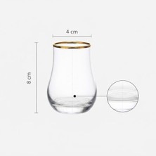 Esmo Home Lüks Kahve Yanı Su Bardağı - 6'lı Set - Kristal Kesim Cam Likör Bardağı - Ayaklı Şık Sunum Bardağı - Kahve Yanı Ikramlığı 60 ml