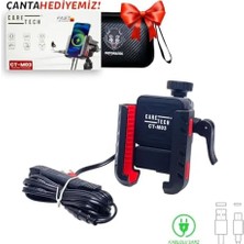 Esmo Home CT-M03 Telefon Tutucu Hızlı Şarj Gidon Ayna Montajlı Motosiklet Type-C Üniversal