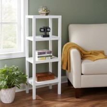 Esmo Home 4 Katlı Köşe Rafı | Banyo, Mutfak ve Kiler Için Yer Tasarruflu Organizer | Çok Amaçlı Plastik Raf | 4 Farklı Renk Seçeneği (38X29X100CM) (Beyaz)