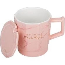 Esmo Home Mermer Desenli Kapaklı Seramik Kupa