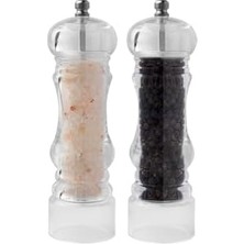 Esmo Home Akrilik Tuz Karabiber Değirmeni Öğütücü - Baharat Öğütücüsü, 18 cm 2 Adet, Akrilik Değirmen 18 cm